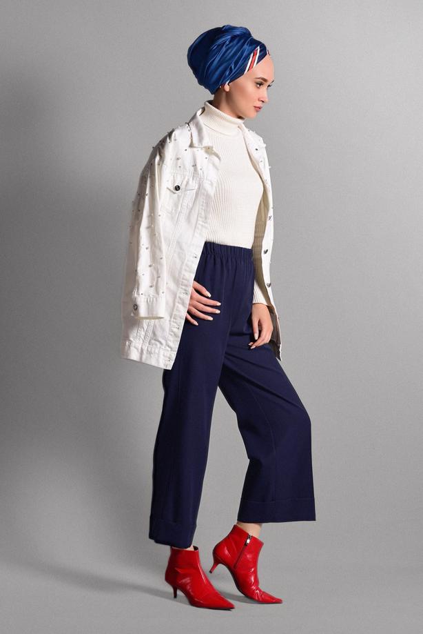 Vêtements hijab  ELASTIC-WAIST LYCRA PANTS 8542  - TRENDTESETTÜR