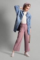 Tesettür giyim PUDRA BELİ LASTİKLİ LİKRALI PANTOLON 8542 