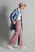 Tesettür giyim PUDRA BELİ LASTİKLİ LİKRALI PANTOLON 8542 