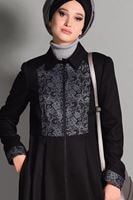 Tesettür giyim SİYAH DANTEL DETAYLI PRDESÜ 1137 