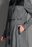 Tesettür giyim GRİ BELİ BAĞCIKLI PARDESÜ 1144