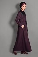 Tesettür giyim BORDO BELİ BAĞCIKLI PARDESÜ 1144