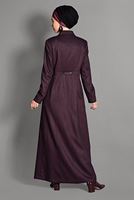 Tesettür giyim BORDO BELİ BAĞCIKLI PARDESÜ 1144