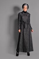 Hijab clothing BLACK HOOKED OVERCOAT 1146 