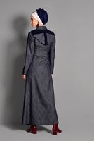 Hijab clothing NAVY BLUE HOOKED OVERCOAT 1146 