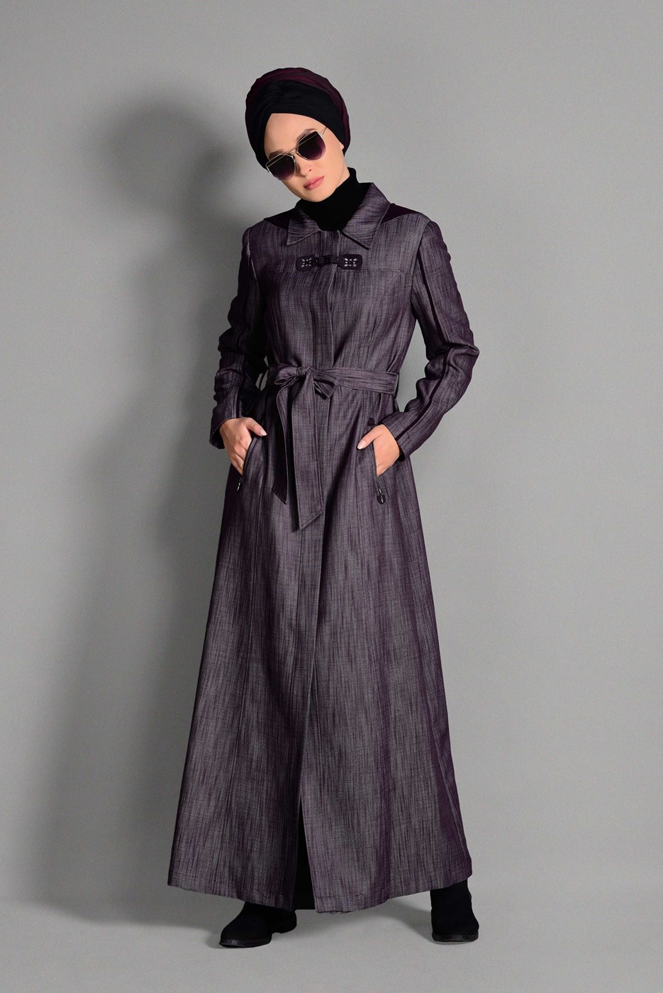 Hijab clothing PLUM HOOKED OVERCOAT 1146 