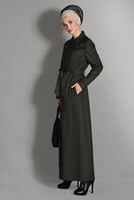 Vêtements hijab KAKI PARDESSUS À BRODÉ 1153 