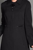Hijab clothing BLACK HIDDEN BUTTONED TOPCOAT WITH POCKETS  1154 