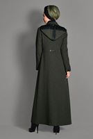 Hijab clothing KHAKI HIDDEN BUTTONED TOPCOAT WITH POCKETS  1154 