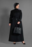 Vêtements hijab NOIR PARDESSUS FRANGE 1156