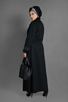 Vêtements hijab NOIR PARDESSUS FRANGE 1156