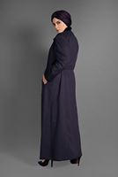 Hijab clothing PLUM FRINGE DETAILED OVERCOAT 1156