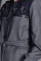 Hijab clothing NAVY BLUE PLAID OVERCOAT 1165 