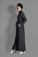 Hijab clothing GREY BUTTON-DOWN BELTED TOPCOAT 1166 