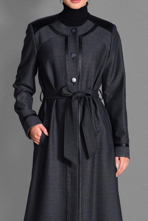 Tesettür giyim GRİ CEP DETAYLI PARDESÜ 1166 - TRENDTESETTÜR