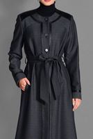 Tesettür giyim GRİ CEP DETAYLI PARDESÜ 1166