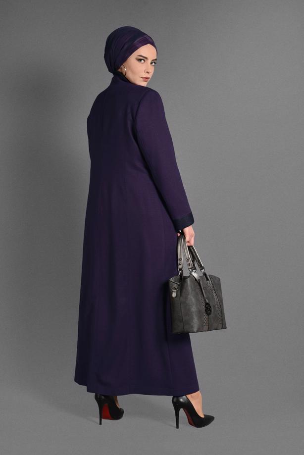 Vêtements hijab POURPRE PARDESSUS À COL MAO 1167  - TRENDTESETTÜR