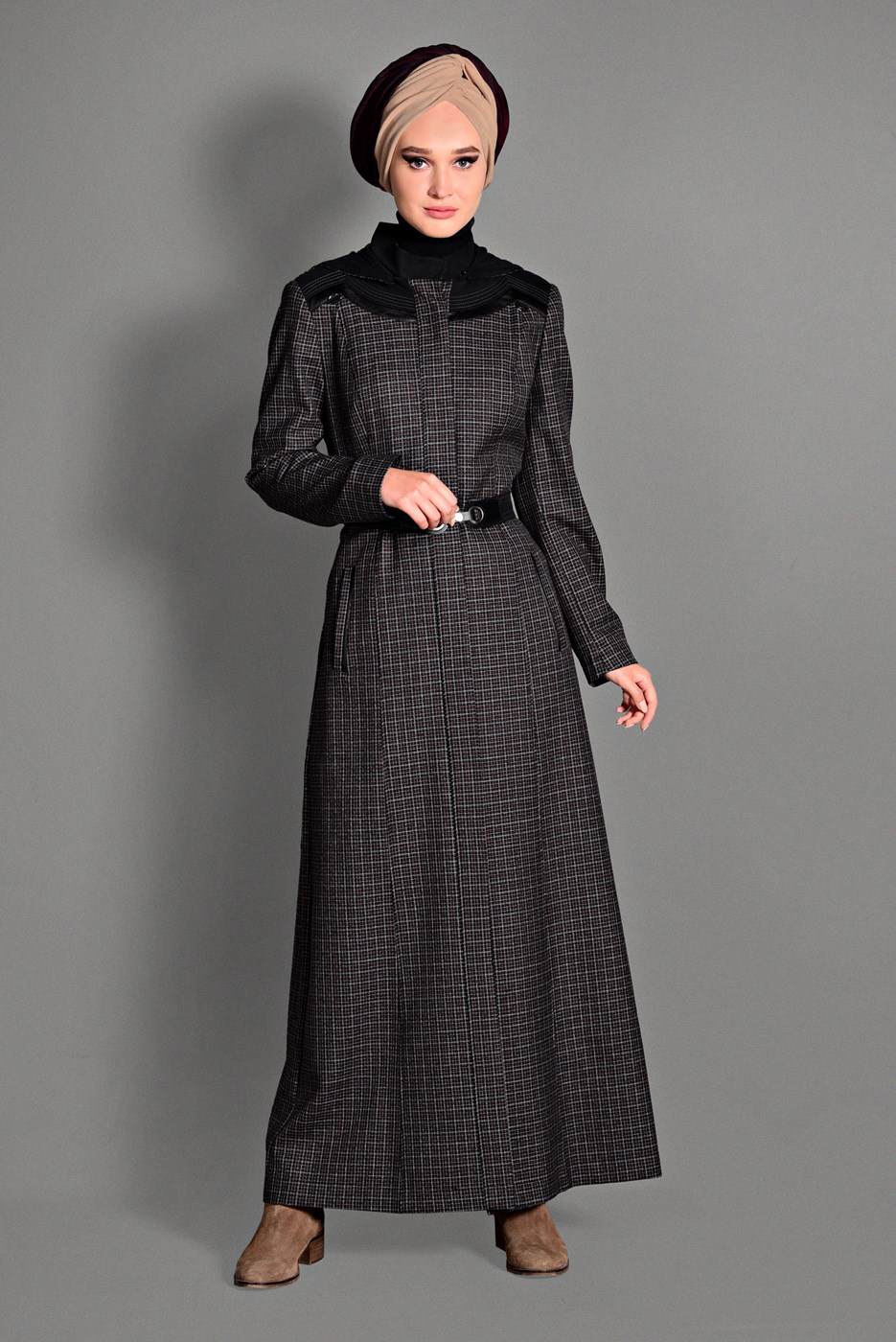 Vêtements hijab NOIR PARDESSUS 1173