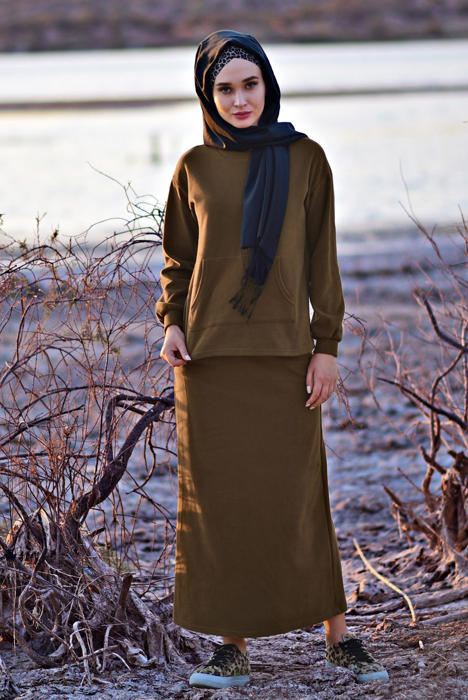 Hijab clothing YELLOW SKIRT SUIT WITH POCKET 1206 