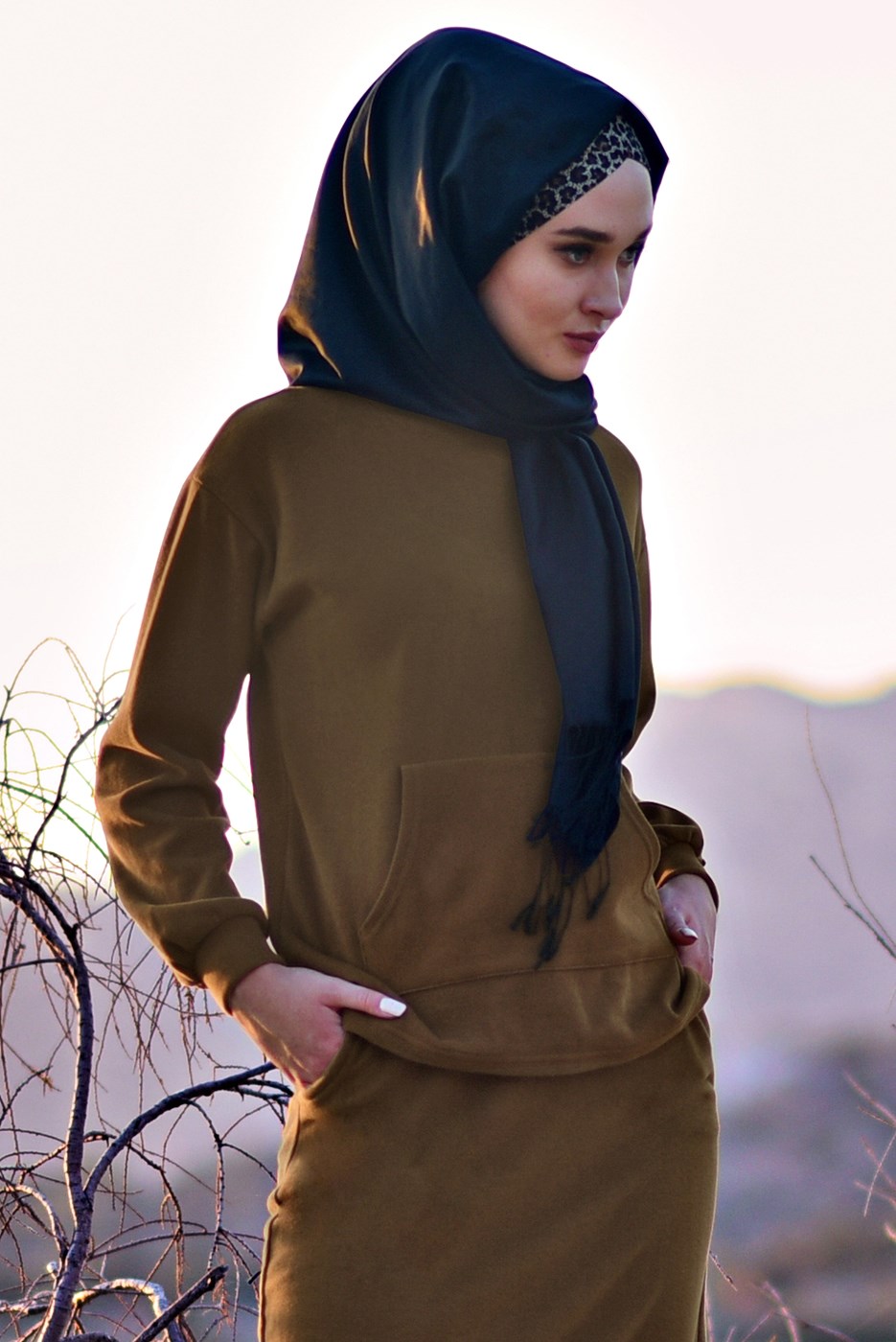 Hijab clothing YELLOW SKIRT SUIT WITH POCKET 1206 