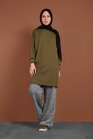 Tesettür giyim SİYAH BELİ LASTİKLİ ÖRME PANTOLON 5746