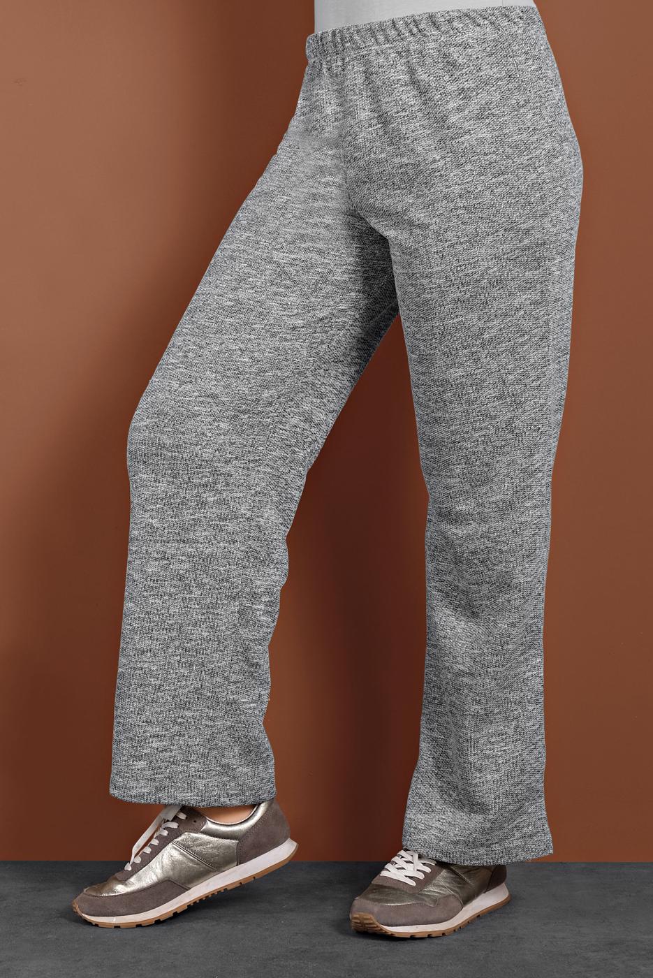 Hijab clothing GREY ELASTIC-WAIST KNIT PANTS 5746 