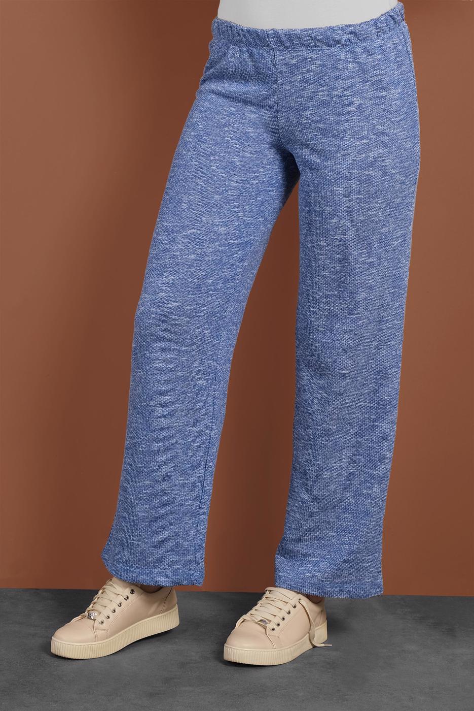 Tesettür giyim LACİVERT BELİ LASTİKLİ ÖRME PANTOLON 5746