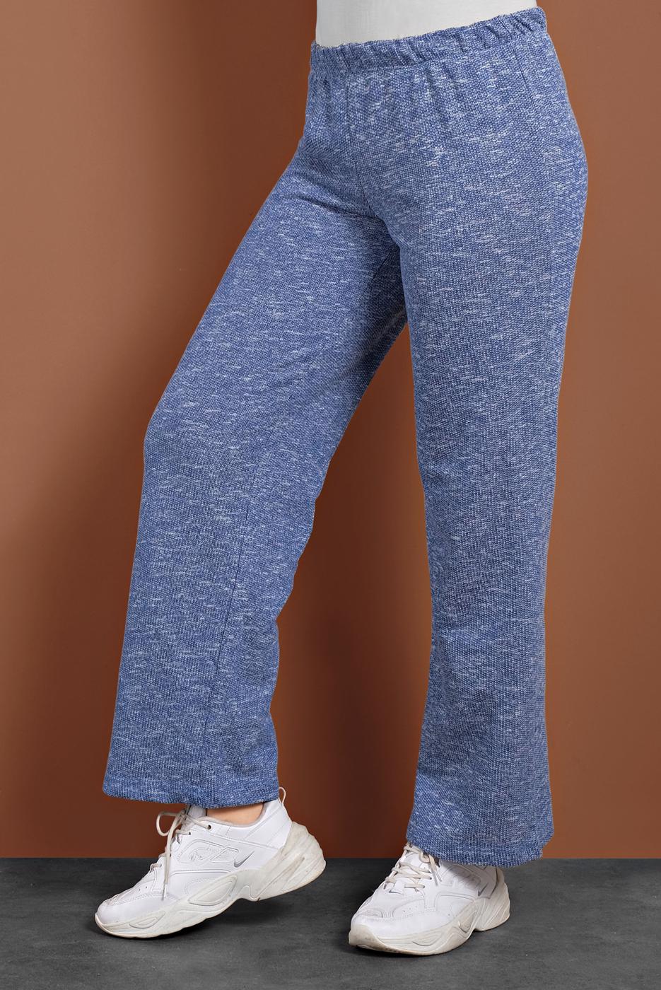 Tesettür giyim LACİVERT BELİ LASTİKLİ ÖRME PANTOLON 5746