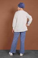 Tesettür giyim LACİVERT BELİ LASTİKLİ ÖRME PANTOLON 5746