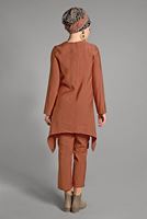 Tesettür giyim TURUNCU DÜĞME DETAYLI 2&prime;Lİ PANTOLONLU TAKIM 6429 