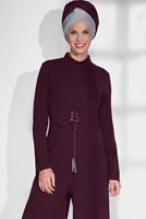 Vêtements hijab ROUGE BORDEAUX COMBINAISON À ŒILLETS 4774