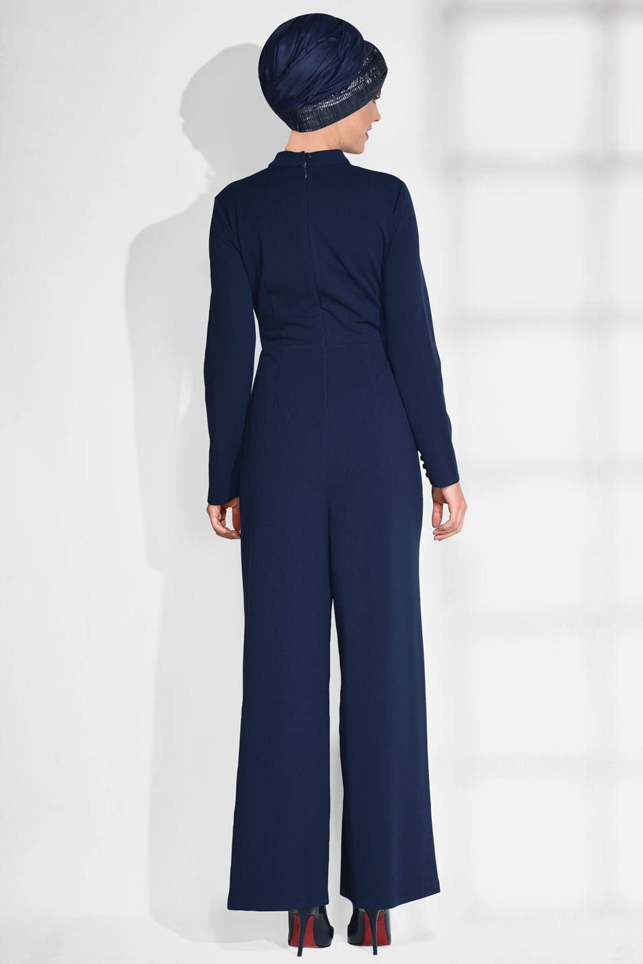 Vêtements hijab BLEU MARINE COMBINAISON À ŒILLETS 4774