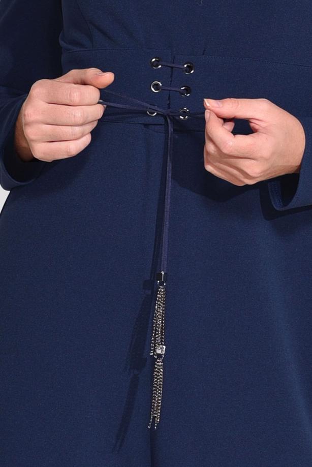 Vêtements hijab BLEU MARINE COMBINAISON À ŒILLETS 4774 - TRENDTESETTÜR