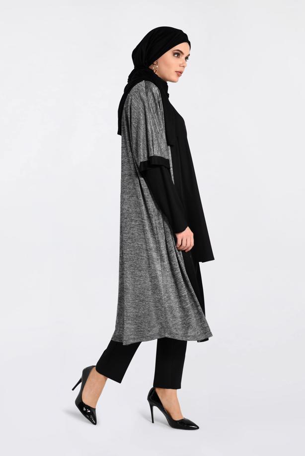Vêtements hijab GRIS TUNIQUE À JASPÉE 2851-2  - TRENDTESETTÜR