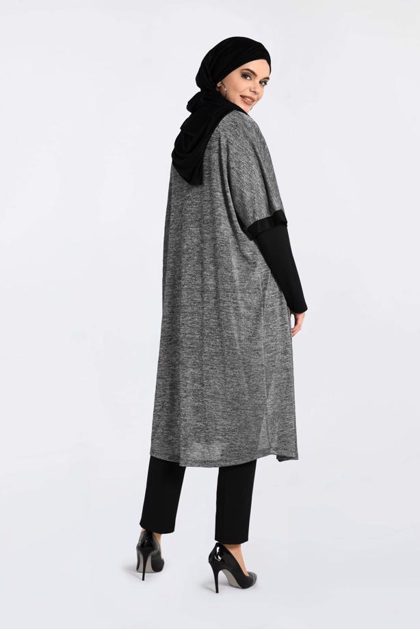 Vêtements hijab GRIS TUNIQUE À JASPÉE 2851-2  - TRENDTESETTÜR