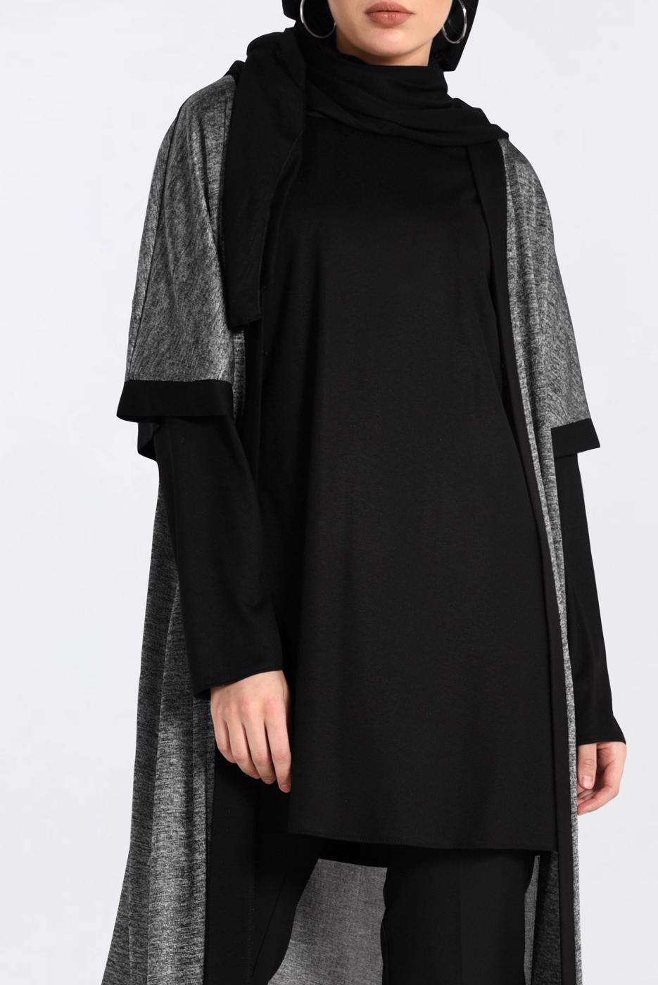 Vêtements hijab GRIS TUNIQUE À JASPÉE 2851-2 