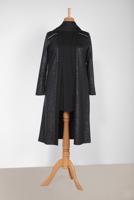 Tesettür giyim SİYAH ALVİNA OMUZLARI TAŞ BASKI DETAYLI DESENLİ 2′Lİ TUNİK 2854-1	