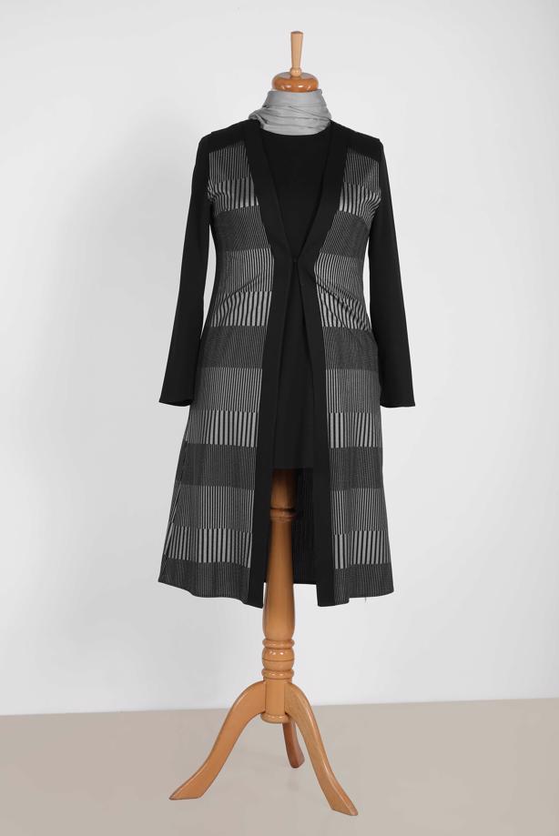 Vêtements hijab GRIS T 2856-1 Alvina Lara 2′li Tunik - TRENDTESETTÜR