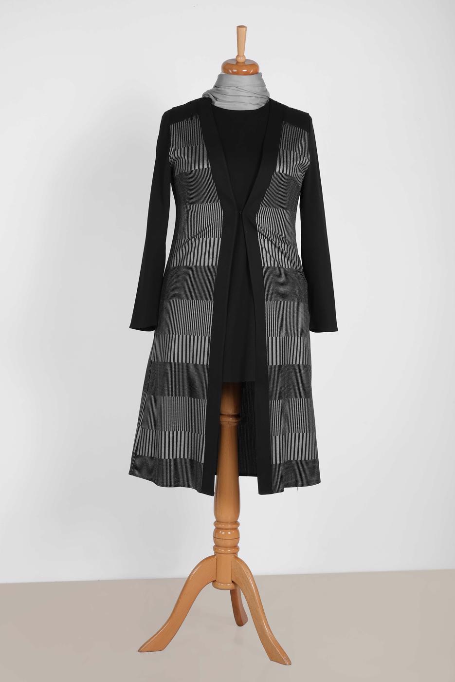 Vêtements hijab GRIS T 2856-1 Alvina Lara 2′li Tunik