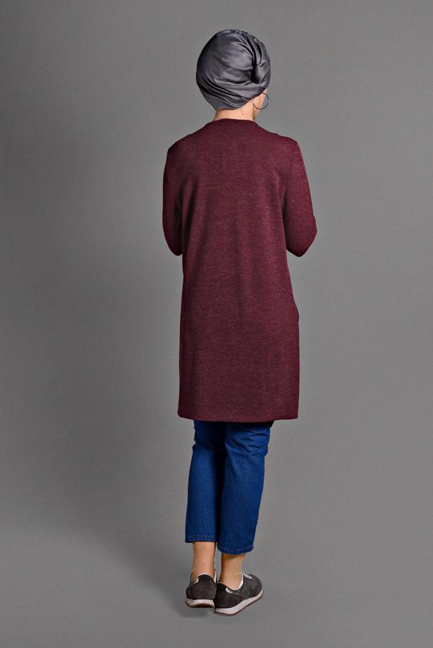 Tesettür giyim  DUBLE KOL DETAYLI TRİKO TUNİK 06971  - TRENDTESETTÜR