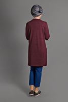 Tesettür giyim KIRMIZI DUBLE KOL DETAYLI TRİKO TUNİK 06971 