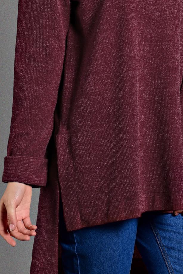 Tesettür giyim  DUBLE KOL DETAYLI TRİKO TUNİK 06971  - TRENDTESETTÜR