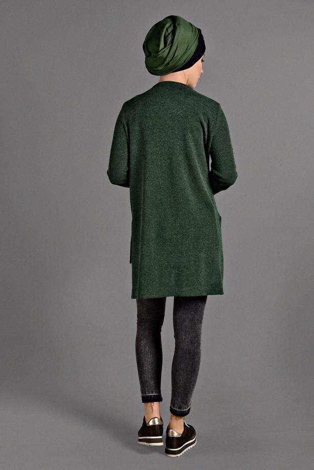 Tesettür giyim  DUBLE KOL DETAYLI TRİKO TUNİK 06971  - TRENDTESETTÜR