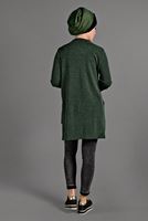 Tesettür giyim HAKİ DUBLE KOL DETAYLI TRİKO TUNİK 06971 