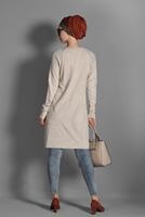 Tesettür giyim BEJ YANLARI YIRTMAÇLI TRİKO KAZAK 15315