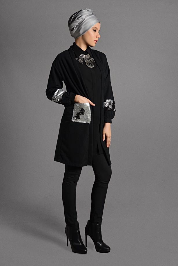 Hijab clothing  SEQUINED KNIT TUNIC 18102  - TRENDTESETTÜR