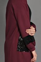 Vêtements hijab ROUGE BORDEAUX TUNIQUE EN TRICOT À SEQUINS 18102 