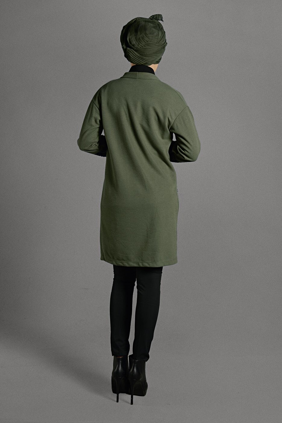 Hijab clothing KHAKI SEQUINED KNIT TUNIC 18102 