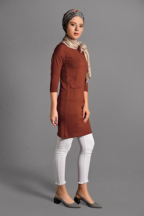 Vêtements hijab  CREW-NECK KNIT TUNIC 42815  - TRENDTESETTÜR