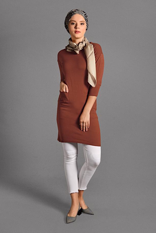 Vêtements hijab  CREW-NECK KNIT TUNIC 42815  - TRENDTESETTÜR